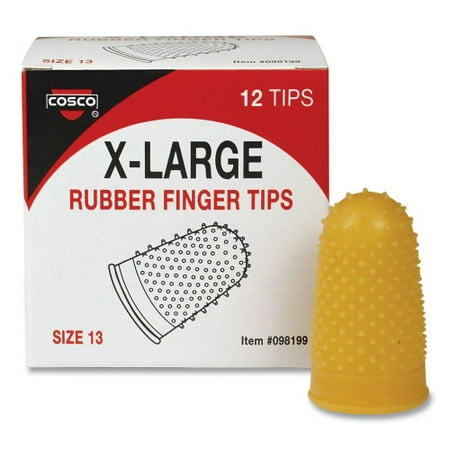 2PK COSCO Fingertip Pads Size 13 Extra Large Amber 12/Pack (098199)