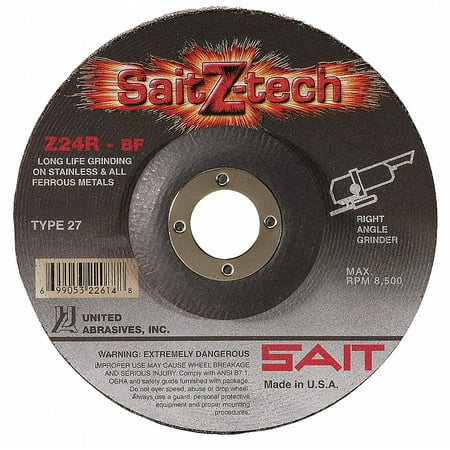 United Abrasives/Sait Depressed Center Wheel T27 7x1/4x7/8 ZA 22604