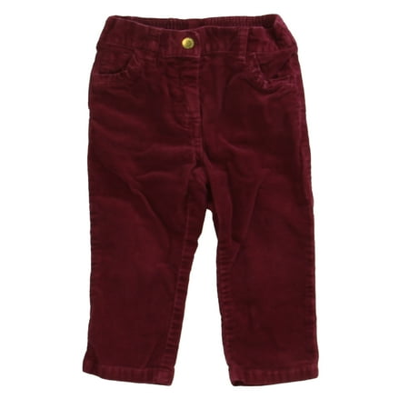 Pre-owned Janie and Jack Girls Maroon Corduroy Pants size: 6-12 Months