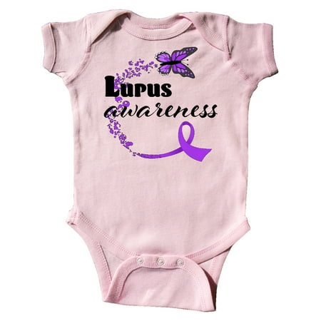 Inktastic Lupus Awareness butterfly ribbon Gift Baby Boy or Baby Girl Bodysuit