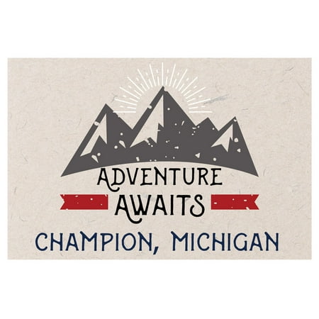 Champion Michigan Souvenir 2x3 Inch Fridge Magnet Adventure Awaits Design