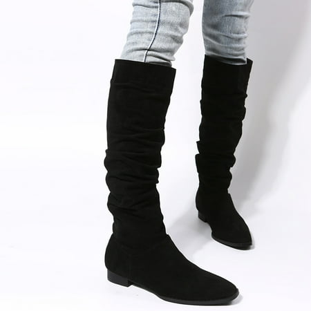 Ladies Fashion Solid Color Flock Wrinkled Pointed Toe Flat Casual Long Boots
Ladies Fashion Solid Color Flock Wrinkled Pointed Toe Flat Casual Long Boots