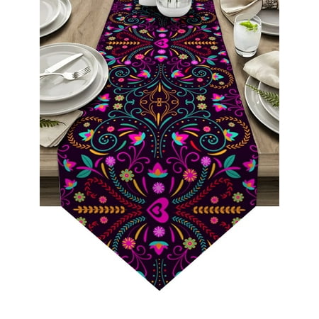 Modern Colorful Mexican Abstract Floral Pattern Table Runner Linen Stain Resistant Table Runner Wedding Party Holiday Decoration
Modern Colorful Mexican Abstract Floral Pattern Table Runner Linen Stain Resistant Table Runner Wedding Party Holiday Decoration