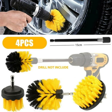 Car Wash Brush Hard Bristle Drill Detailing Cleaning Kit Tools Nylon Scrubber