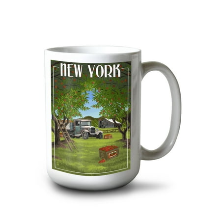 15 fl oz Ceramic Mug New York Apple Orchard and Truck Dishwasher & Microwave Safe
15 fl oz Ceramic Mug New York Apple Orchard and Truck Dishwasher & Microwave Safe