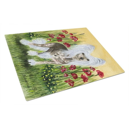 Caroline s Treasures Chinese Crested Glass Cutting Board Large