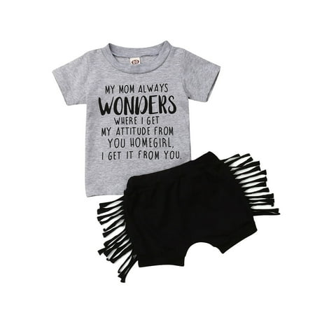 Canrulo Toddler Kids Baby Girls Summer Outfits Clothes Tops+Tassel Short Pants 2PCS Set Grey 18-24 Months
Canrulo Toddler Kids Baby Girls Summer Outfits Clothes Tops+Tassel Short Pants 2PCS Set Grey 18-24 Months
