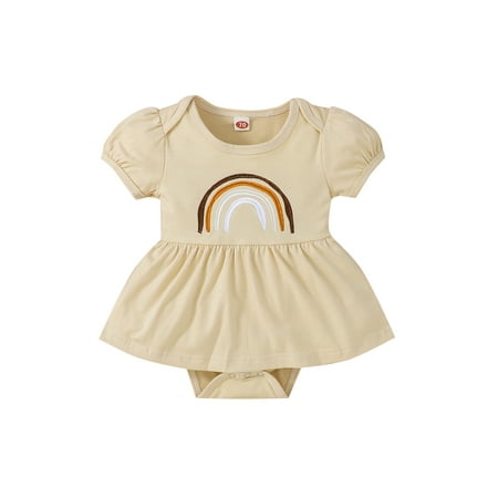 Seyurigaoka Baby Girl s Romper Round Neck Short Sleeve Rainbow Printed One Piece Romper Dress Summer Clothing
Seyurigaoka Baby Girl s Romper Round Neck Short Sleeve Rainbow Printed One Piece Romper Dress Summer Clothing