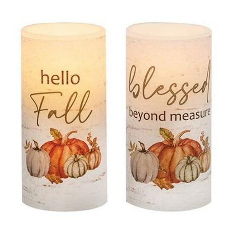 CWI Gifts Blessed & Hello Fall Votive LED 2 Asstd.