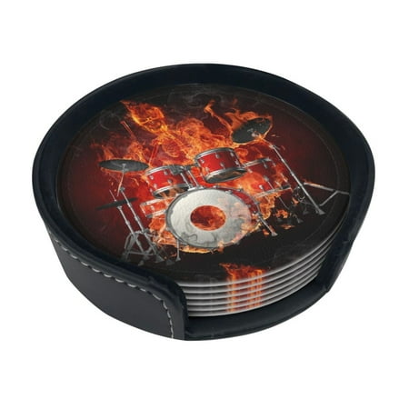 Round Pu Leather Coaster Fire- Drum Set Heat - Resistant Beverage Cup Mat-Fancy Decor For Kitchen Office Dining Room Table - Drink Protector 6-Slice
Round Pu Leather Coaster Fire- Drum Set Heat - Resistant Beverage Cup Mat-Fancy Decor For Kitchen Office Dining Room Table - Drink Protector 6-Slice