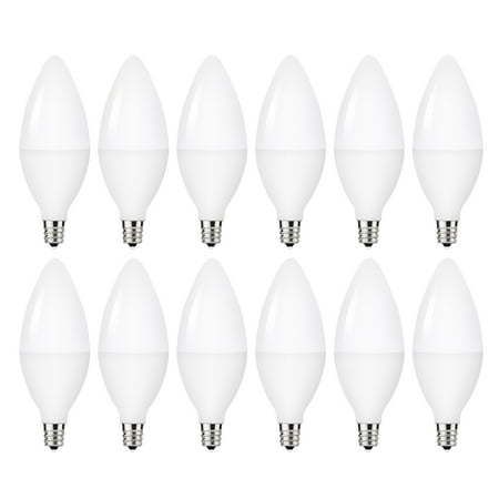 YANSUN E12 LED Candelabra Light Bulbs Equivalent 60W 550 Lumens Warm White 5000K Chandelier Bulb Non-dimmable Candelabra Base UL Listed Pack of 12
YANSUN E12 LED Candelabra Light Bulbs Equivalent 60W 550 Lumens Warm White 5000K Chandelier Bulb Non-dimmable Candelabra Base UL Listed Pack of 12