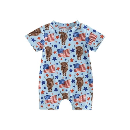 Sunisery 4th of July Infant Baby Girl Boy Outfits Short Sleeve Cow Letter Fireworks Print Romper Bodysuit Summer Clothes
Sunisery 4th of July Infant Baby Girl Boy Outfits Short Sleeve Cow Letter Fireworks Print Romper Bodysuit Summer Clothes