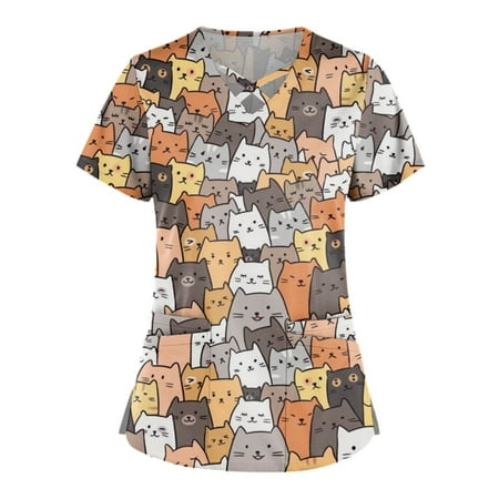 TKing Fashion Independence Day Women Plus Size Scrubs Top V-Neck Short Sleeve Printed Pockets Work Blouse for Women Orange XL
TKing Fashion Independence Day Women Plus Size Scrubs Top V-Neck Short Sleeve Printed Pockets Work Blouse for Women Orange XL