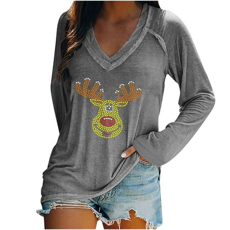 V Neck Tshirt for Women Christmas Rhinestone Elk Graphic Tee Shirts Ladies Fall Casual Long Sleeve Raglan Tunics
V Neck Tshirt for Women Christmas Rhinestone Elk Graphic Tee Shirts Ladies Fall Casual Long Sleeve Raglan Tunics
