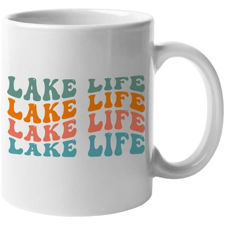 Lake Life Quote About Living by Lakes Groovy Retro Wavy Text Merch Gift White 11oz Ceramic Mug
Lake Life Quote About Living by Lakes Groovy Retro Wavy Text Merch Gift White 11oz Ceramic Mug