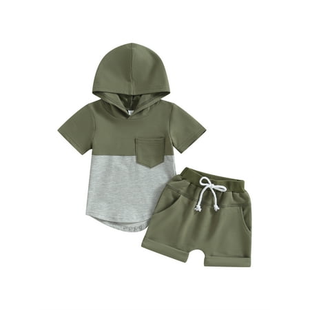 Binpure Toddler Boys Summer Outfits Contrast Color Short Sleeve Hooded T-shirt and Casual Elastic Shorts Set
Binpure Toddler Boys Summer Outfits Contrast Color Short Sleeve Hooded T-shirt and Casual Elastic Shorts Set
