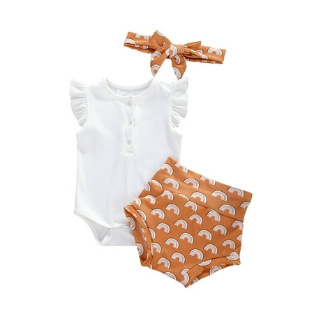 Canrulo 3PCS Newborn Baby Girls Sleeveless Romper Top Tank Shorts and Headband Summer Sets White 0-6 Months
Canrulo 3PCS Newborn Baby Girls Sleeveless Romper Top Tank Shorts and Headband Summer Sets White 0-6 Months