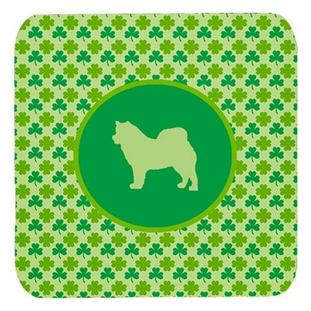 Alaskan Malamute Lucky Shamrock Foam Coasters Set Of 4