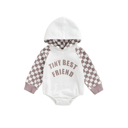 Infant Baby Boys Girls Romper Patchwork Plaid Long Sleeve Hoodie Bodysuit Romper Outfit Autumn Winter Clothes
Infant Baby Boys Girls Romper Patchwork Plaid Long Sleeve Hoodie Bodysuit Romper Outfit Autumn Winter Clothes