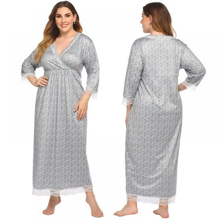 Monfince Women Floral Nightgowns Plus Size Comfy Sleep Shirt Lace Trim 3/4 Sleeve Soft Loungewear Sleepwear Gray
Monfince Women Floral Nightgowns Plus Size Comfy Sleep Shirt Lace Trim 3/4 Sleeve Soft Loungewear Sleepwear Gray