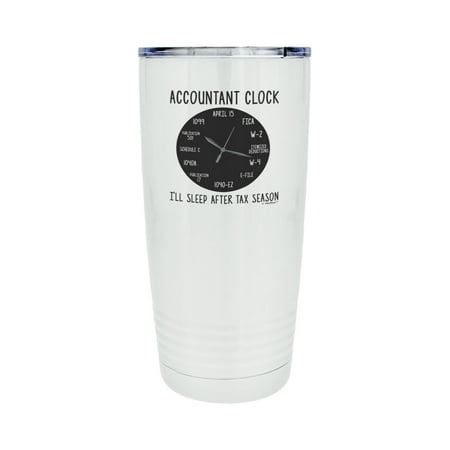 ThisWear Accountant Clock I ll Sleep After Tax Season 20oz Stainless Steel Insulated Travel Mug with Lid White
ThisWear Accountant Clock I ll Sleep After Tax Season 20oz Stainless Steel Insulated Travel Mug with Lid White