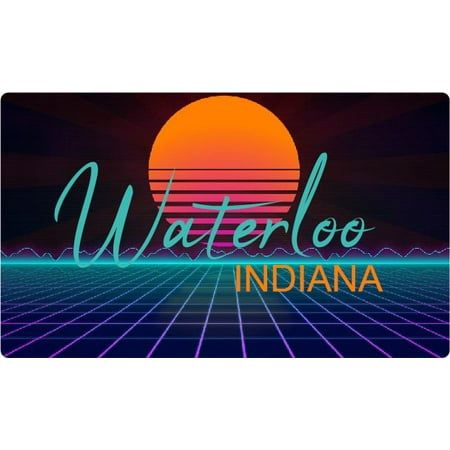 Wakarusa Indiana 4 X 2.25-Inch Fridge Magnet Retro Neon Design