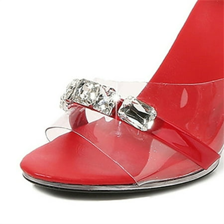 Women‘s Ankle Buckle Strap High Heels Rhinestone Transparent Upper Open Toe Sandals Party Stiletto Heels
Women‘s Ankle Buckle Strap High Heels Rhinestone Transparent Upper Open Toe Sandals Party Stiletto Heels