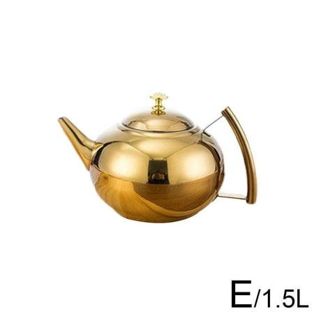 

Stainless Steel Teapot WITH/ Strainer Filter Coffee Tea Pot Large Water Kettle|