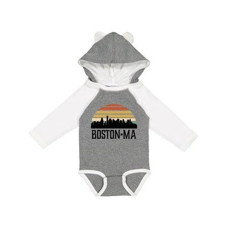 

Inktastic Boston Massachusetts Skyline Sunset Gift Baby Boy or Baby Girl Long Sleeve Bodysuit