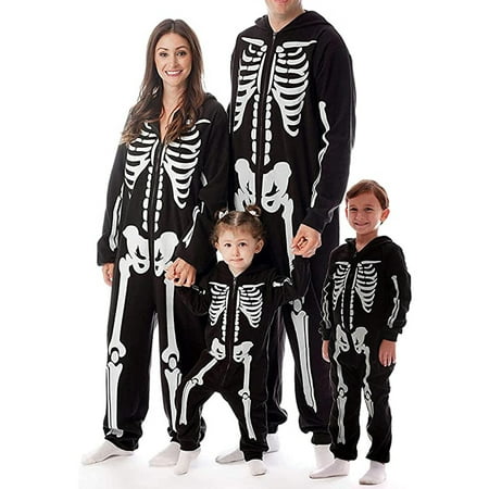 CenturyX Halloween Matching Family Pajamas Sets One-Piece Hooded Skeleton Pj s Set Glow in The Dark Holiday Sleepwear
CenturyX Halloween Matching Family Pajamas Sets One-Piece Hooded Skeleton Pj s Set Glow in The Dark Holiday Sleepwear