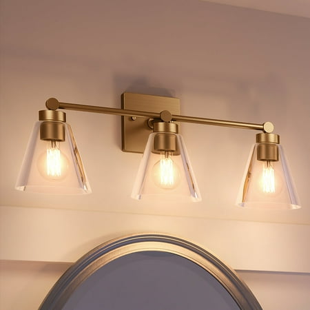 Luxury New Traditional Indoor Bath Light 10 H x 24 W with Minimalist Style Elements Modern Design Satin Brass Finish and Clear Glass UEX2570
Luxury New Traditional Indoor Bath Light 10 H x 24 W with Minimalist Style Elements Modern Design Satin Brass Finish and Clear Glass UEX2570