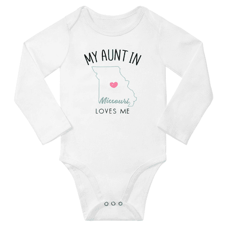 My Aunt In Missouri Loves Me Baby Long Short Sleeve Romper Bodysuits 3-6 Months