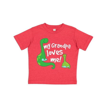 Inktastic My Grandpa Loves Me Dinosaur Gift Toddler Boy Girl T-Shirt