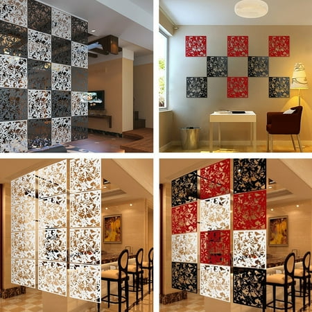 4Pcs 16''x16''Butterfly Bird Flower Hanging Screen Partition Divider Panel Home Room Wall
