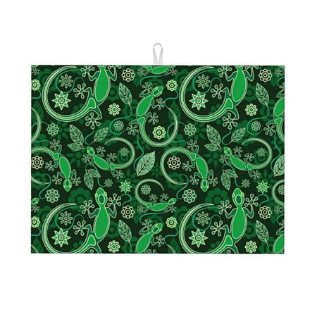 Dish Drying Mat Abstract Gecko Lizard Green Highly Absorbent Microfiber Drying Mat Kitchen Counter or Sink Drawer Liner 16x18 Kitchen Drying Mat Coffee Mat Kitchen Essentials
Dish Drying Mat Abstract Gecko Lizard Green Highly Absorbent Microfiber Drying Mat Kitchen Counter or Sink Drawer Liner 16x18 Kitchen Drying Mat Coffee Mat Kitchen Essentials
