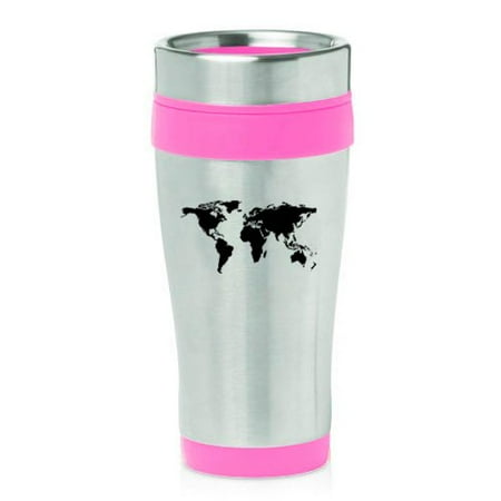 16oz Insulated Stainless Steel Travel Mug World Map (Hot Pink)
16oz Insulated Stainless Steel Travel Mug World Map (Hot Pink)