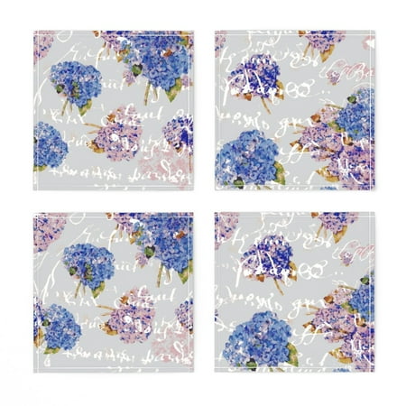 Linen Cotton Canvas Cocktail Napkins (Set of 4) - Watercolor Floral Blue Purple Gray French Script Typography White Print Cloth Cocktail Napkins by Spoonflower
Linen Cotton Canvas Cocktail Napkins (Set of 4) - Watercolor Floral Blue Purple Gray French Script Typography White Print Cloth Cocktail Napkins by Spoonflower