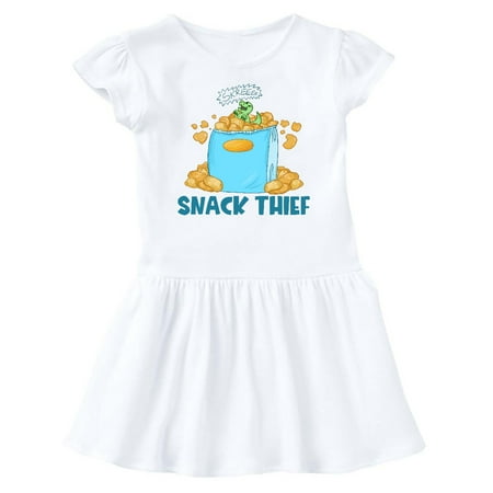 Inktastic Snack Thief Little Dinosaur in Bag of Chips Gift Baby Girl Dress