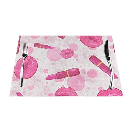 YFYANG Washable Heat-Resistant Placemats 70% PVC/30% Polyester Pink Lipstick Graffiti Kitchen Table Mat 12 x 18 4 Piece
YFYANG Washable Heat-Resistant Placemats 70% PVC/30% Polyester Pink Lipstick Graffiti Kitchen Table Mat 12 x 18 4 Piece