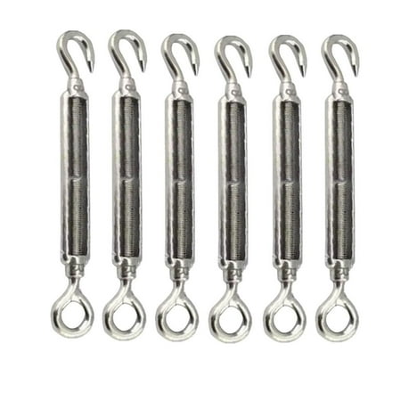 6 Pieces Stainless Steel ( M4) Hook & Eye Turnbuckle - Wire Rope Tensioner Marine Rigging Turn Buckles Heavy Duty
6 Pieces Stainless Steel ( M4) Hook & Eye Turnbuckle - Wire Rope Tensioner Marine Rigging Turn Buckles Heavy Duty