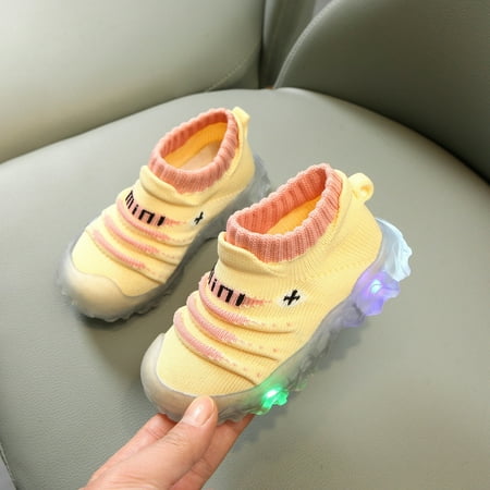 Children Kids Baby Girls Boys Sneakers Bling Led Light Luminous Sport Shoes