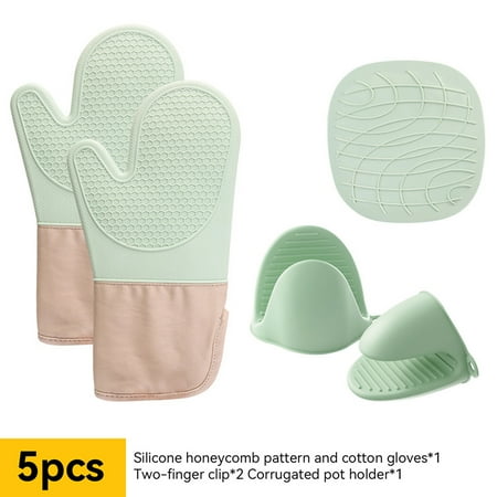 Oven Mitts Set with Oil Brush & Pads Anti-Slip Silicone Oven Gloves for Kitchen
Oven Mitts Set with Oil Brush & Pads Anti-Slip Silicone Oven Gloves for Kitchen