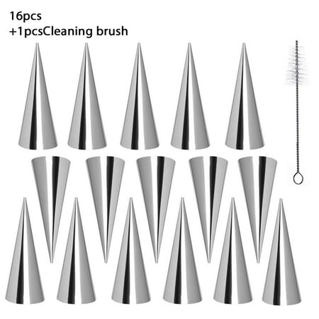 ELENXS Cream Horn Molds Stainless Cones Conical Roll Horn
