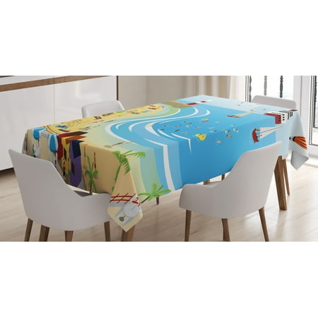 Beach Tablecloth Tropical Summer Holiday Destinations Cartoon Style Town Illustration Ships Balloon Rectangular Table Cover for Dining Room Kitchen 60 X 84 Inches Multicolor by Ambesonne
Beach Tablecloth Tropical Summer Holiday Destinations Cartoon Style Town Illustration Ships Balloon Rectangular Table Cover for Dining Room Kitchen 60 X 84 Inches Multicolor by Ambesonne