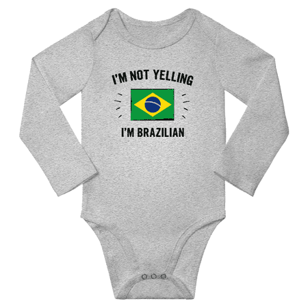 I m Not Yelling I m Brazilian! Baby Long Sleeve Bodysuit Unisex Gifts (Gray 18 Months)
I m Not Yelling I m Brazilian! Baby Long Sleeve Bodysuit Unisex Gifts (Gray 18 Months)