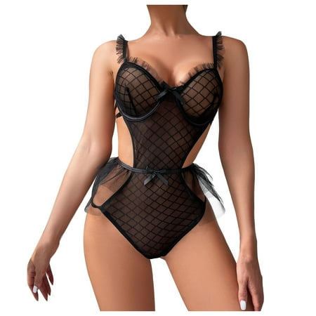 Aoochasliy Bodysuits for Women Clearance Lingerie Lace Lattice Ruffles Hollow Suspenders See-through Valentine s Day Trendy Mesh Jumpsuit
Aoochasliy Bodysuits for Women Clearance Lingerie Lace Lattice Ruffles Hollow Suspenders See-through Valentine s Day Trendy Mesh Jumpsuit