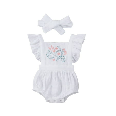QWERTYU Newborn Infant Baby Toddler Floral Sleeveless Flutter Sleeve Bodysuits for Girl Summer Cotton 0-24M 70
QWERTYU Newborn Infant Baby Toddler Floral Sleeveless Flutter Sleeve Bodysuits for Girl Summer Cotton 0-24M 70