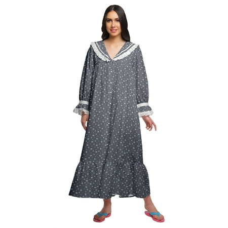 Moomaya Printed Long Sleeve Maxi Nightdress Button Down Cotton Sleepwear Gown
Moomaya Printed Long Sleeve Maxi Nightdress Button Down Cotton Sleepwear Gown