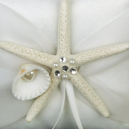 10*10cm Beach Wedding Ring Bearer Pillow Shell Bridal Cushion with Satin Ribbons (White)
10*10cm Beach Wedding Ring Bearer Pillow Shell Bridal Cushion with Satin Ribbons (White)