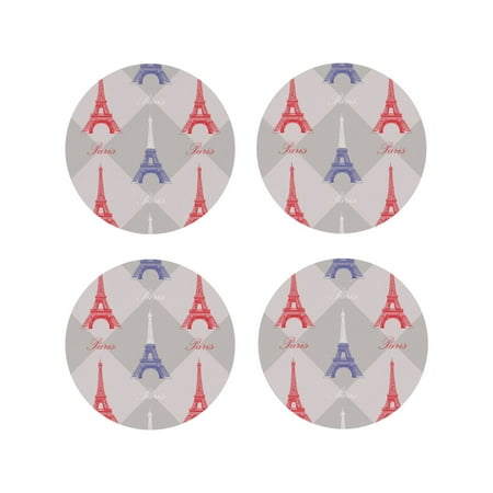 Coasters Set of 4 - Eiffel Tower red blue Drink Coasters for Tabletop Protection Leather Coasters for Living Room Decor and Housewarming Gift Round Shape
Coasters Set of 4 - Eiffel Tower red blue Drink Coasters for Tabletop Protection Leather Coasters for Living Room Decor and Housewarming Gift Round Shape